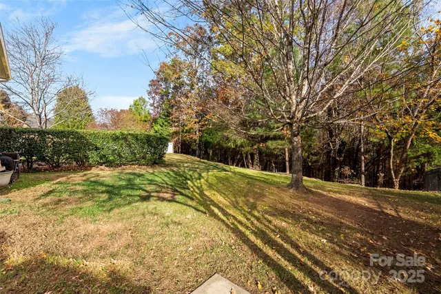 a view of a yard with basketball court