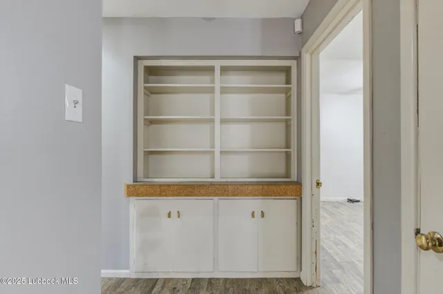 a view of wooden door