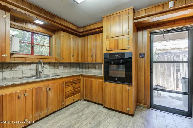 a view of wooden door