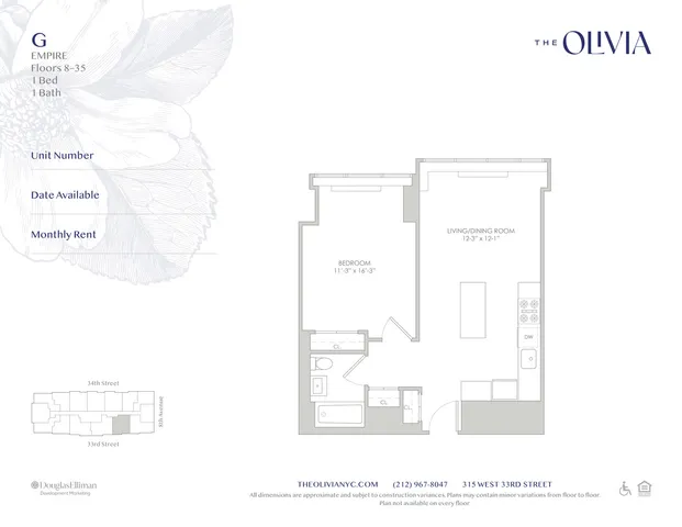 $5,145 | 315 West 33rd Street, Unit 23G | Hudson Yards