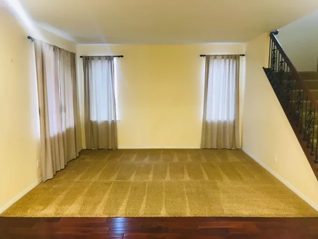 a room with a chandelier