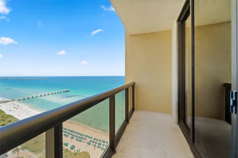 a view of an ocean from a balcony