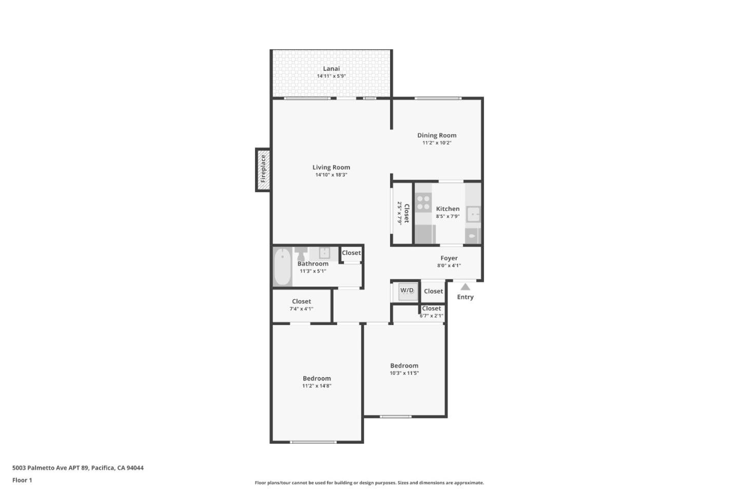 5003 Palmetto Avenue, Unit 89 Pacifica, CA 94044 - Photo 46 of 46 a picture of a floor plan