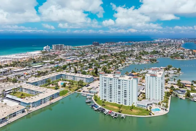 a view of a city with tall buildings