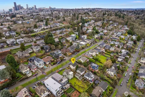 an aerial view of a city