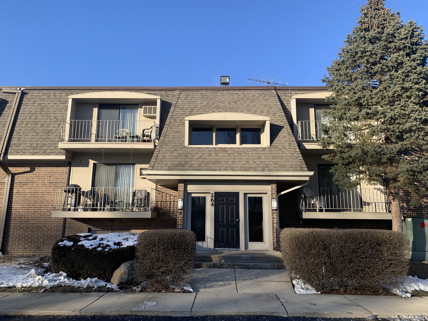 a front view of a house