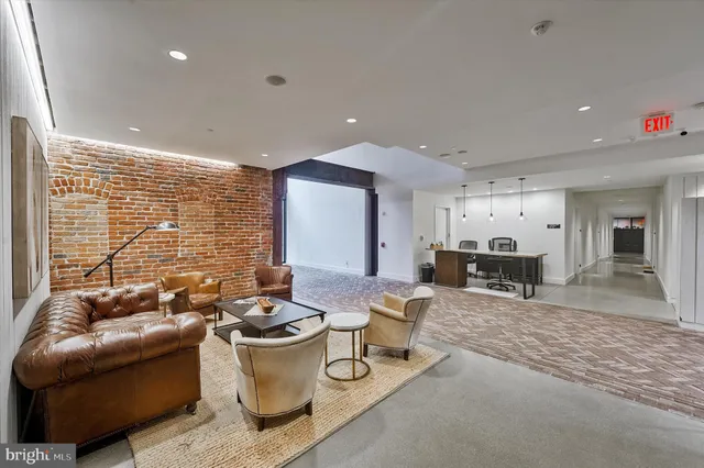 a view of hallway with windows