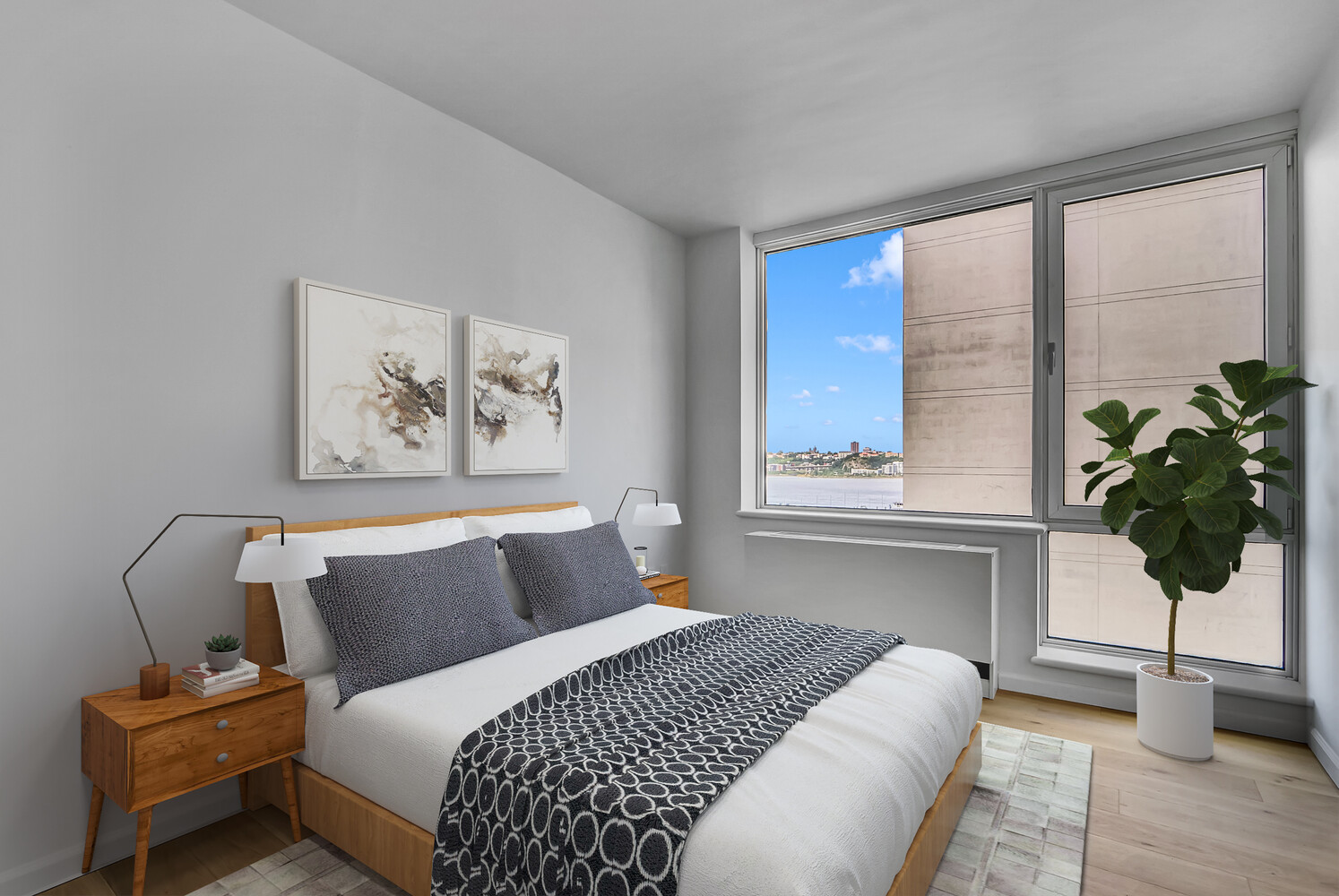 635 West 42nd Street, Unit 7A Manhattan, NY 10036 - Photo 23 of 28 a bedroom with a bed and a window