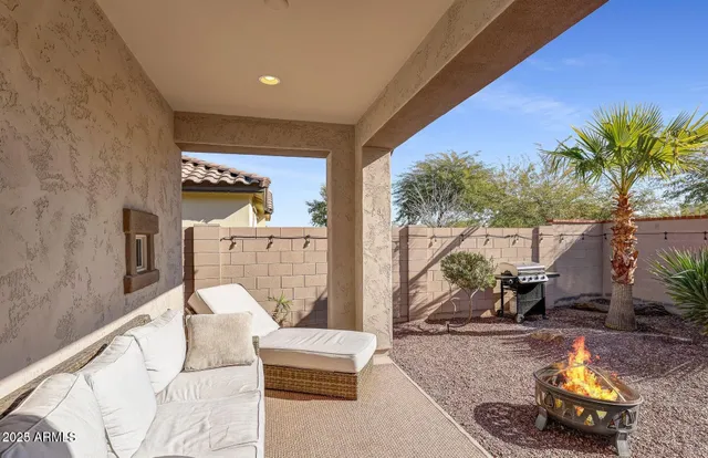 a living room with furniture