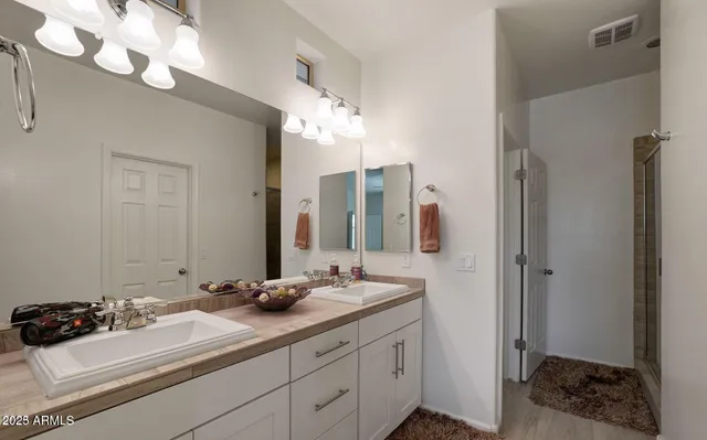 a bathroom with a shower