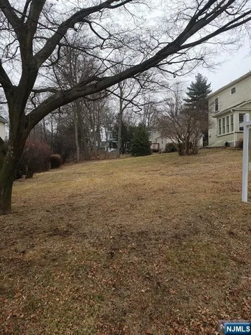 a view of a yard with a tree