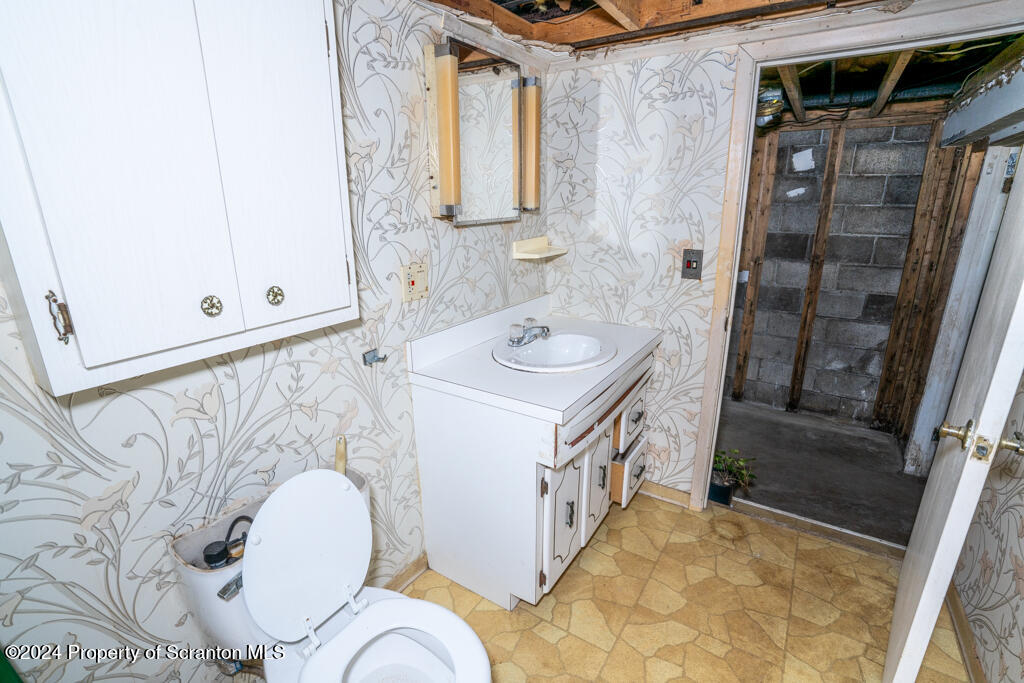 343 Atlantic Street Jessup, PA 18434 - Photo 14 of 19 a bathroom with a sink a toilet and shower