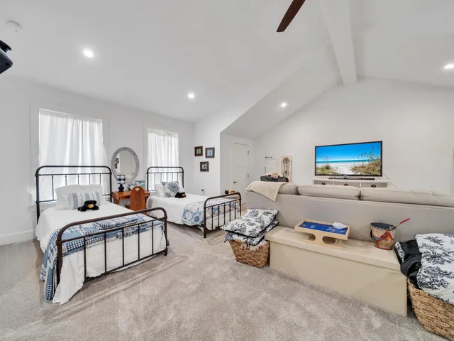 a view of a bench in the backyard