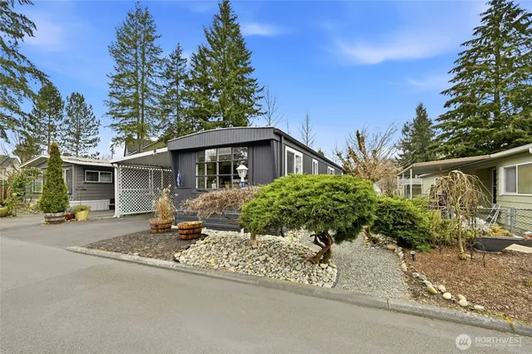front view of a house with a street