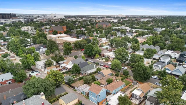 an aerial view of multiple house