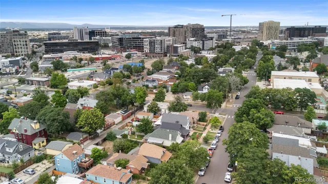 an aerial view of a city