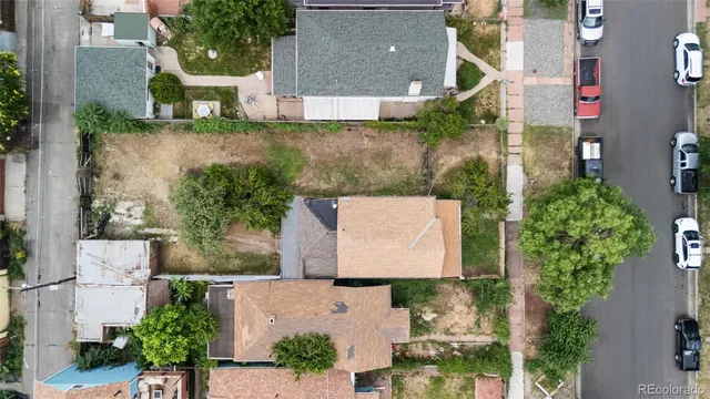 an aerial view of a house
