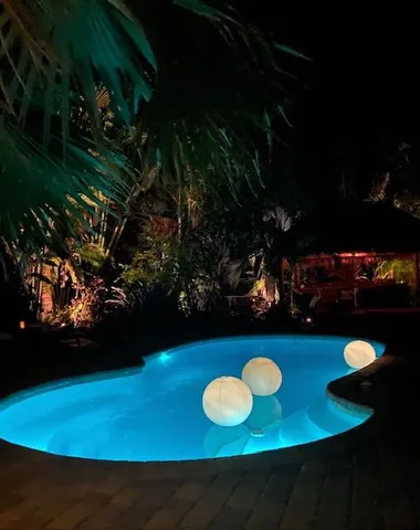 a view of swimming pool of an outdoor space and yard from floor