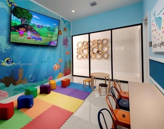 a picture of a table and a microwave