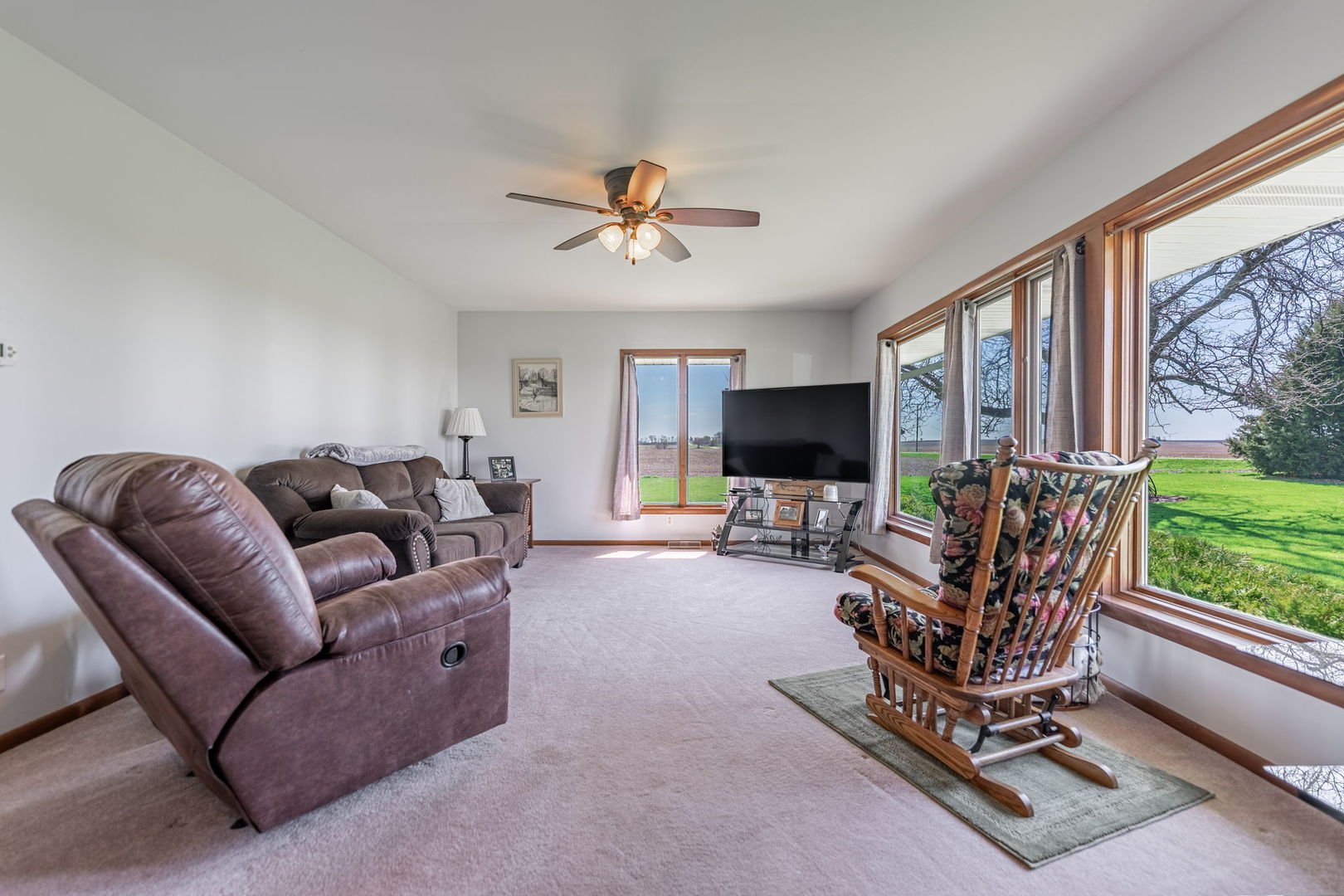 1989 Mowers Road Esmond, IL 60129 - Photo 7 of 54 a living room with furniture a flat screen tv and a large window