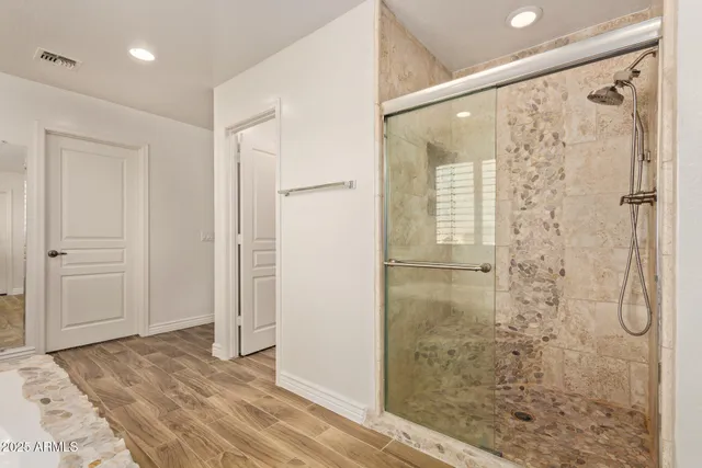 a bathroom with a shower