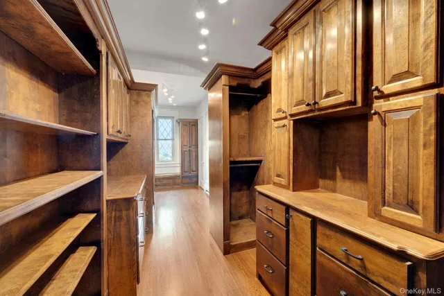 a view of a swimming pool with a garden