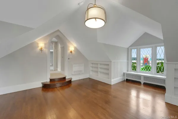 a view of a lake with a yard