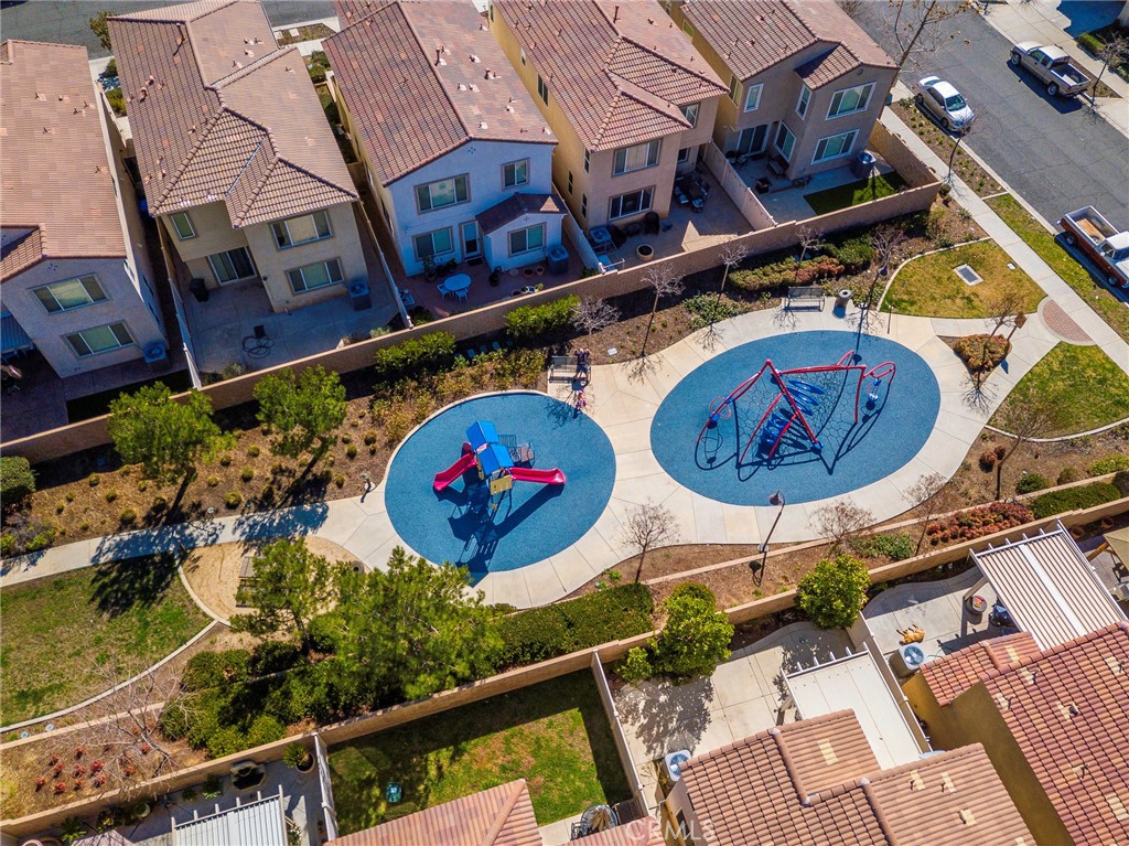 33837 Cansler Way Yucaipa, CA 92399 - Photo 46 of 49 an aerial view of a house roof deck and outdoor seating