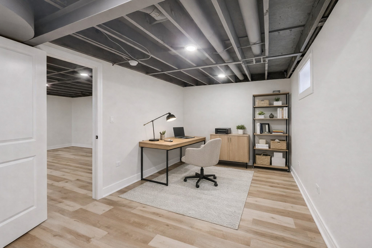 623 North Benton Street Palatine, IL 60067 - Photo 21 of 27 a view of a livingroom with wooden floor and a workspace