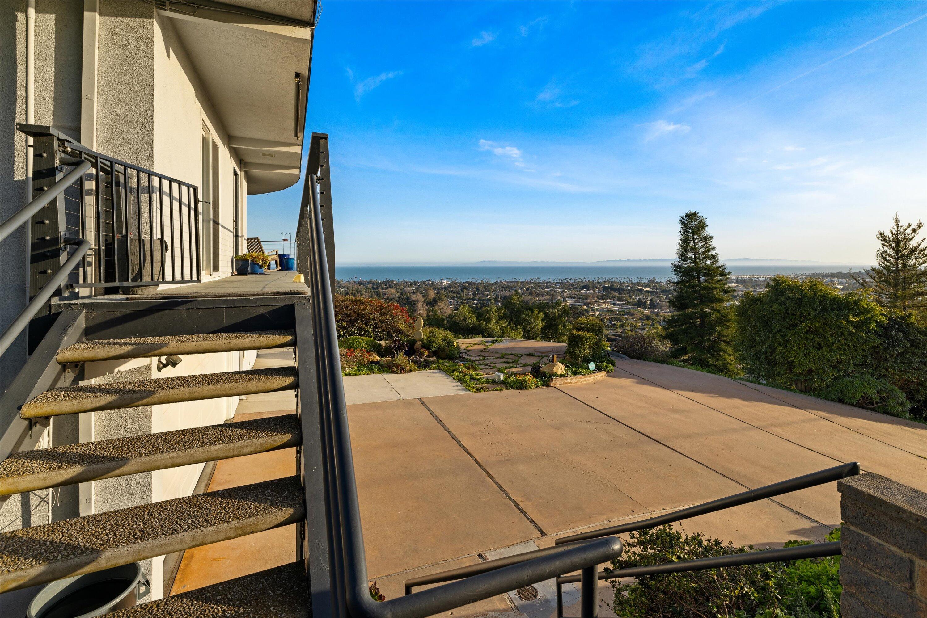 128 Las Alturas Road Santa Barbara, CA 93103 - Photo 17 of 36 a view of a balcony with an ocean view