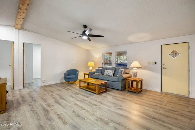 a living room with furniture