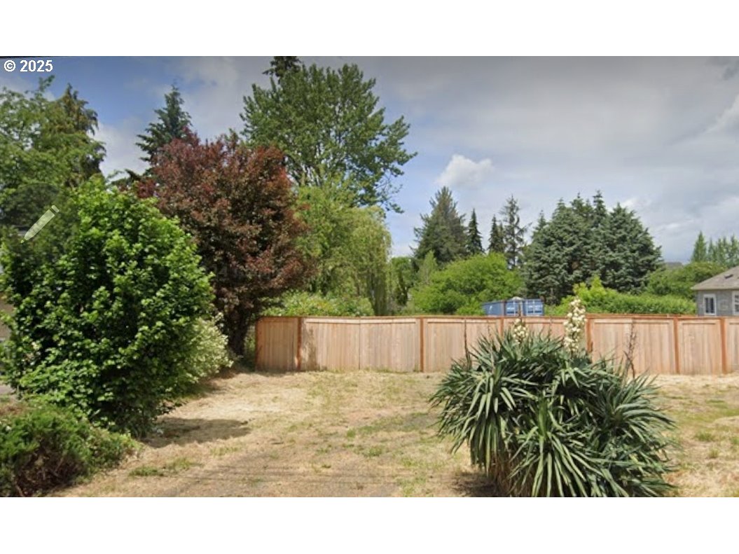 a view of a backyard