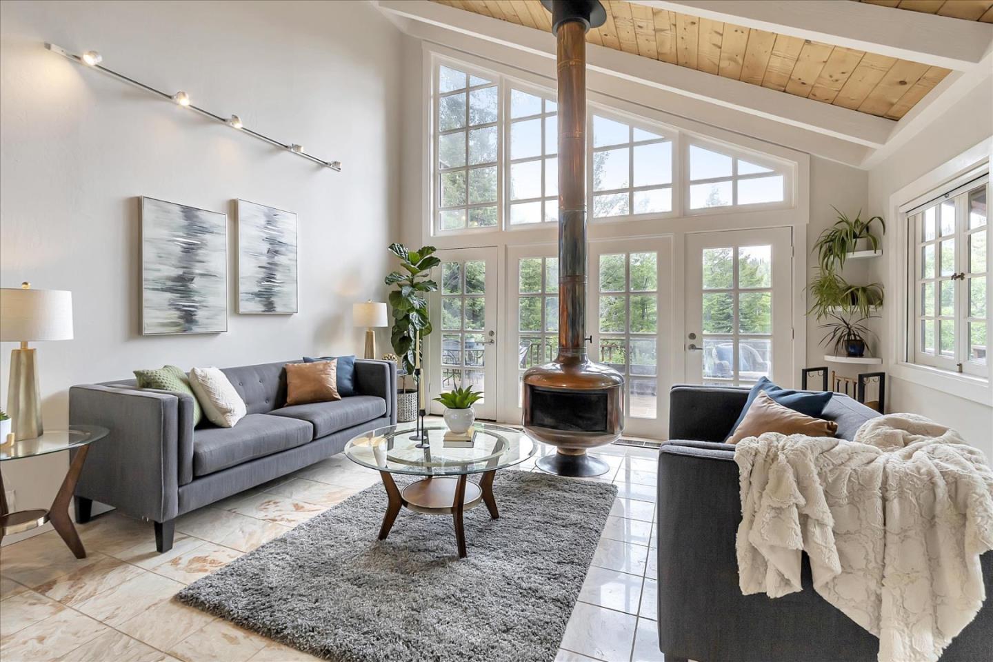 303 Midway Ranch Road Boulder Creek, CA 95006 - Photo 4 of 32 a living room with furniture and a large window