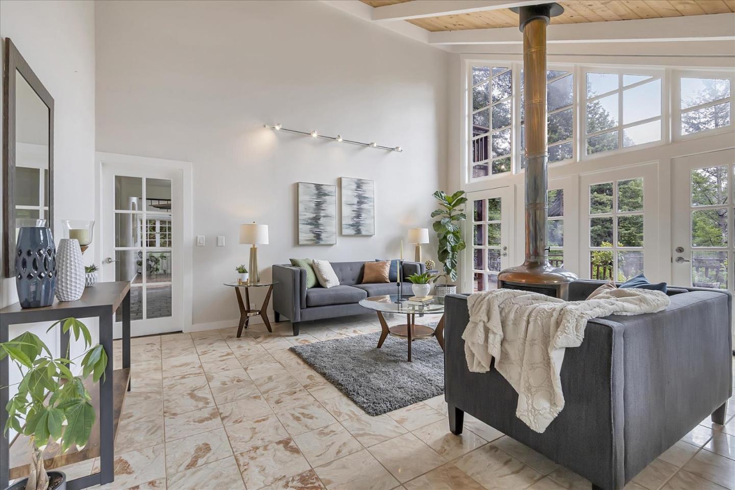 303 Midway Ranch Road Boulder Creek, CA 95006 - Photo 6 of 32 a living room with furniture windows and wooden floor