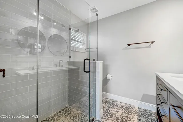 a bathroom with a shower