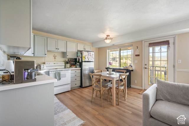380 Luzern Road Midway, UT 84049 - Photo 26 of 41 Kitchen with wood-finish flooring, light-toned cabinetry, and stainless steel appliances