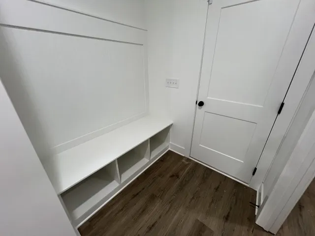 a view of a room with empty racks