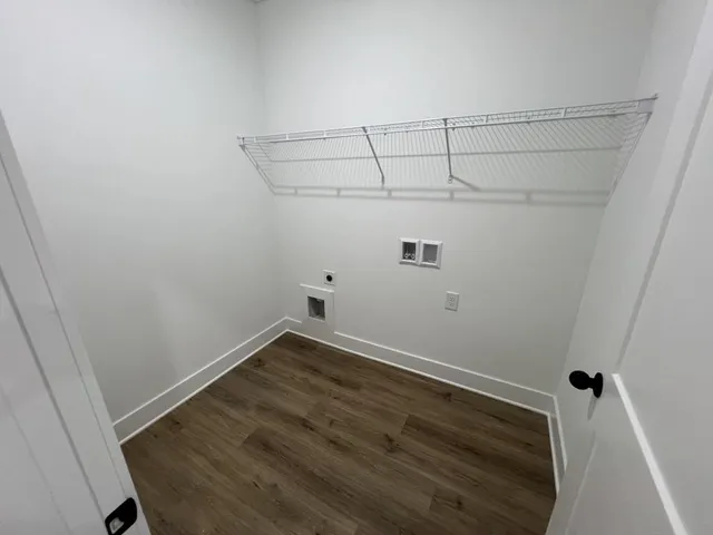 a view of a garage room and windows