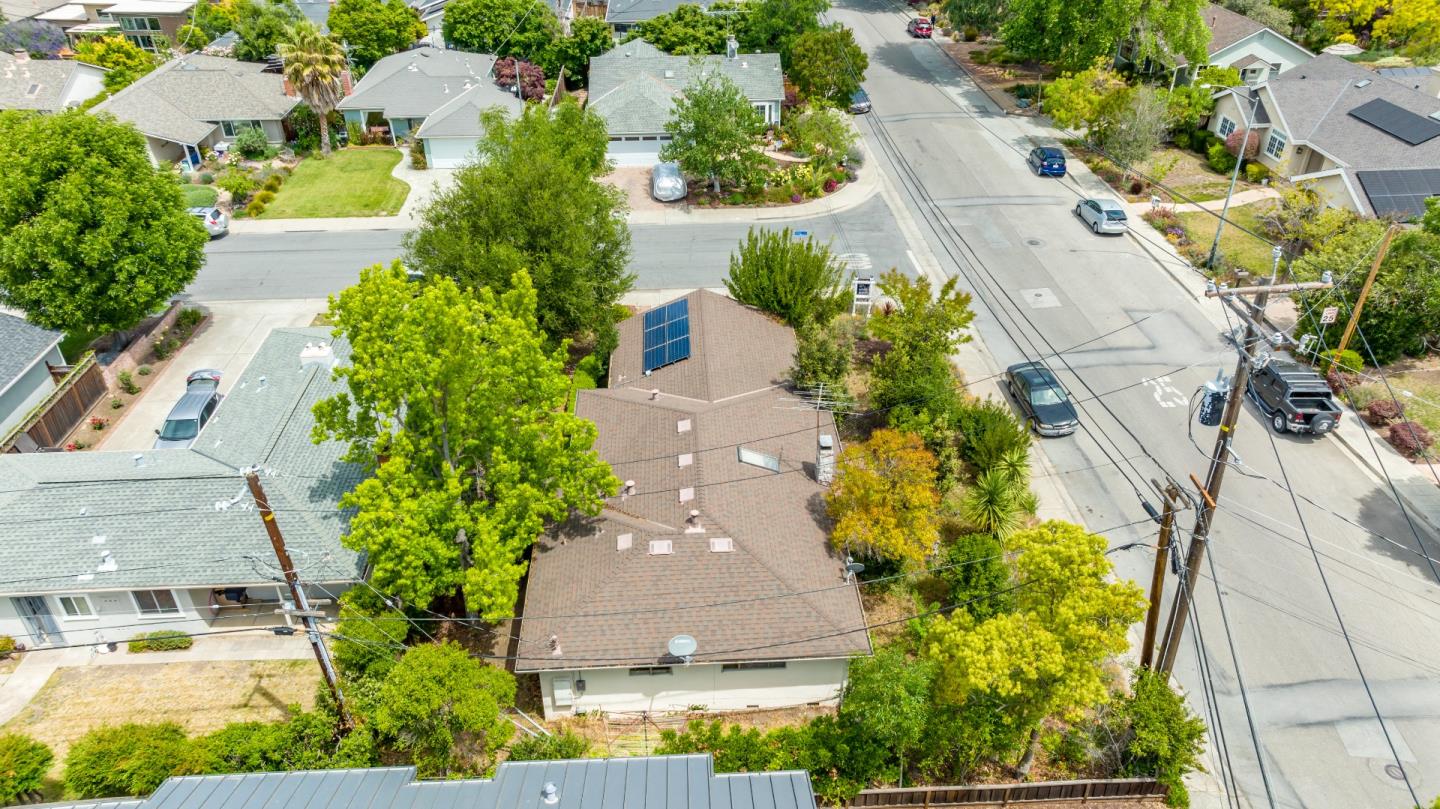 1303 Gilmore Street Mountain View, CA 94040 - Photo 11 of 12 an aerial view of a house with a yard and garden