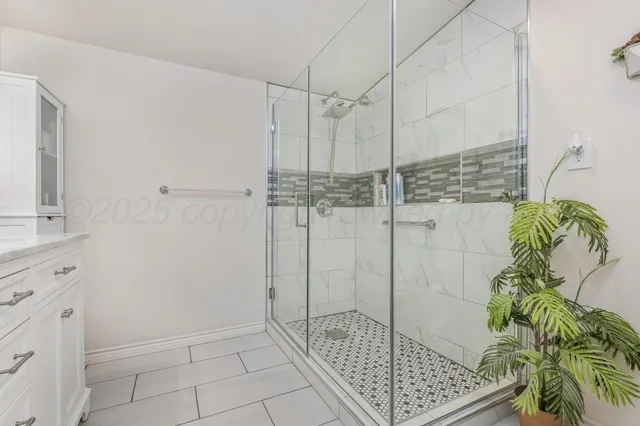 a bathroom with a shower