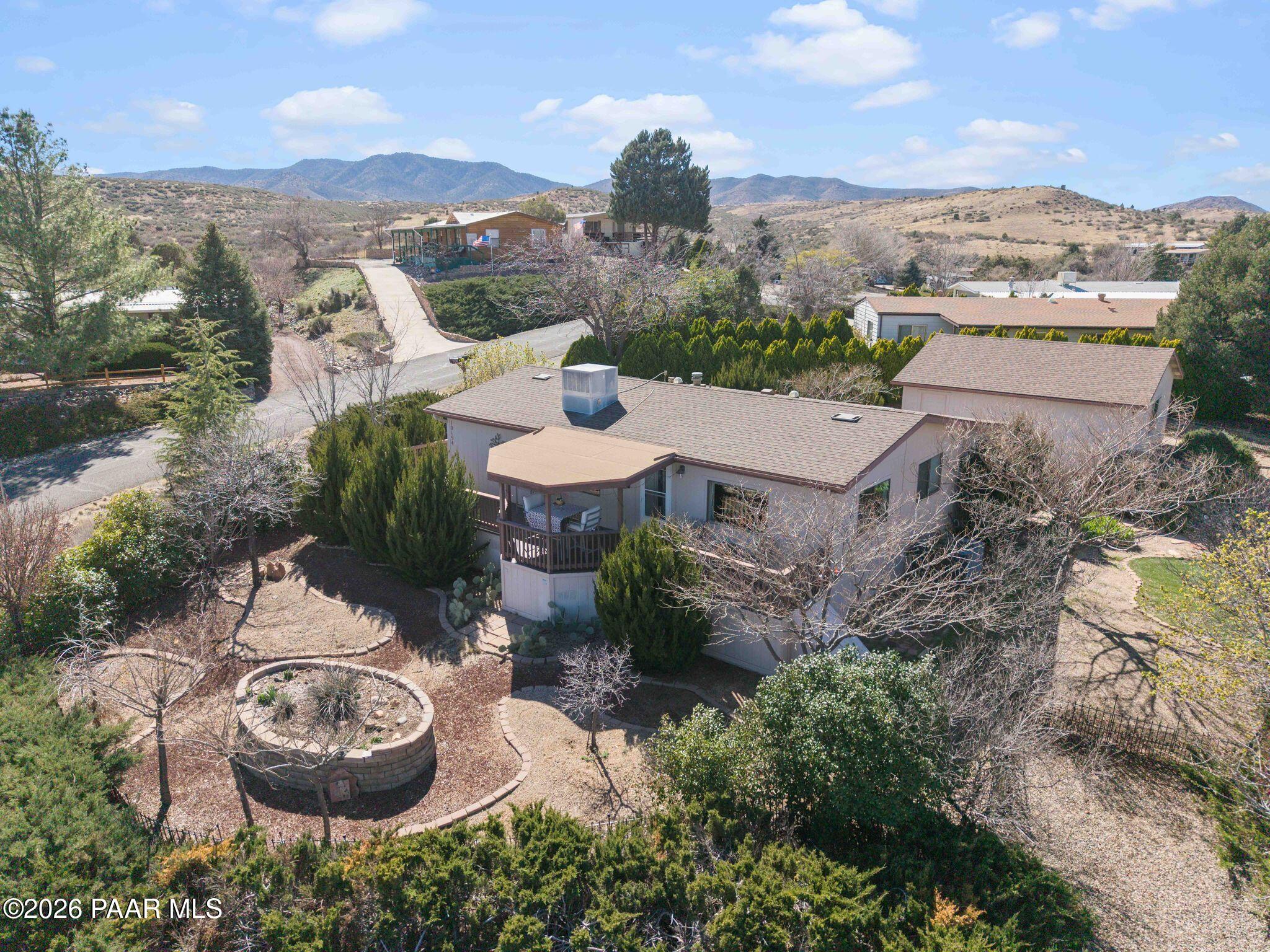 10194 East Durham Road Dewey, AZ 86327 - Photo 40 of 47 an aerial view of a house with a garden