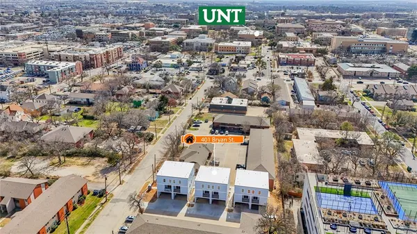 an aerial view of a city