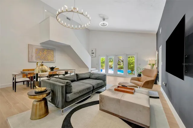 a living room with furniture