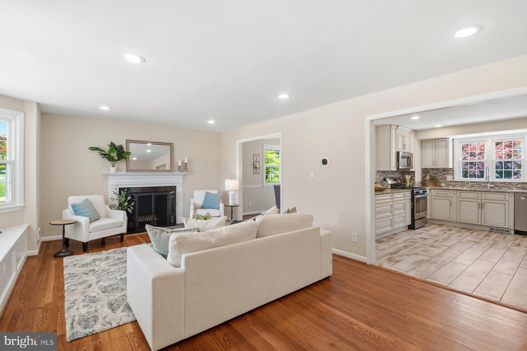 214 Chantrey Road Lutherville-Timonium, MD 21093 - Photo 7 of 54 Living Room with Fireplace