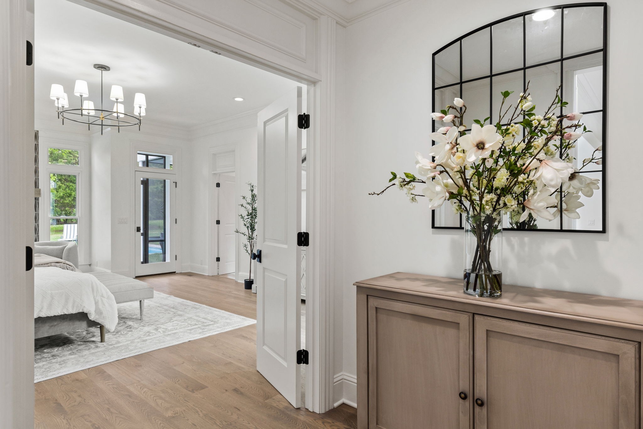 9050 Split Log Road Brentwood, TN 37027 - Photo 23 of 69 a view of a bathroom with a sink a mirror and a shower