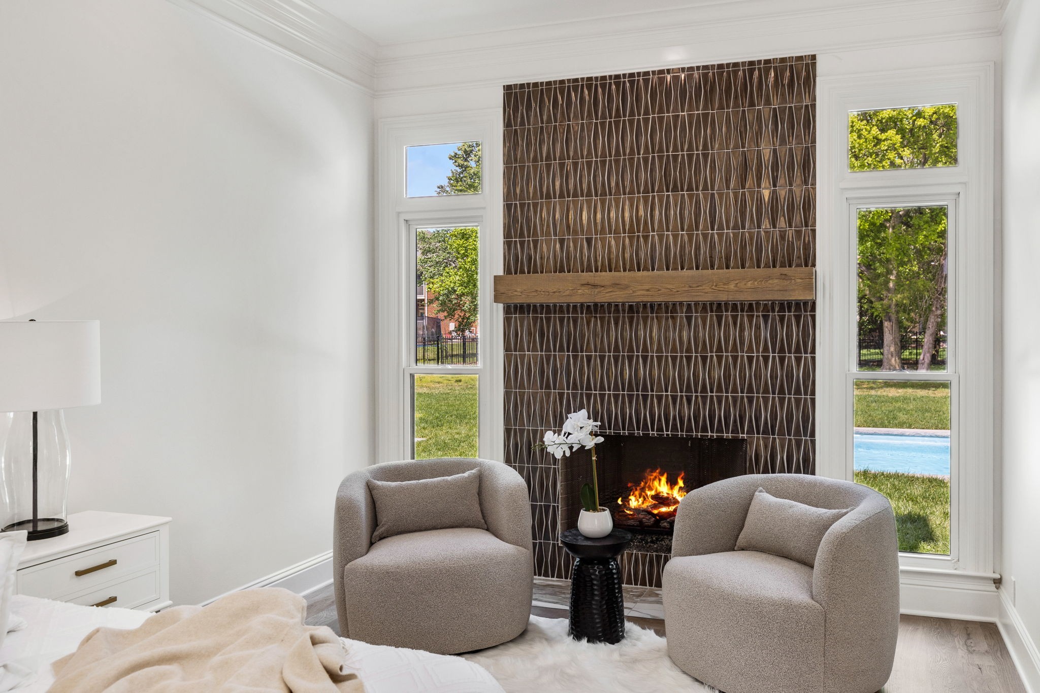 9050 Split Log Road Brentwood, TN 37027 - Photo 27 of 69 a living room with furniture and a fireplace