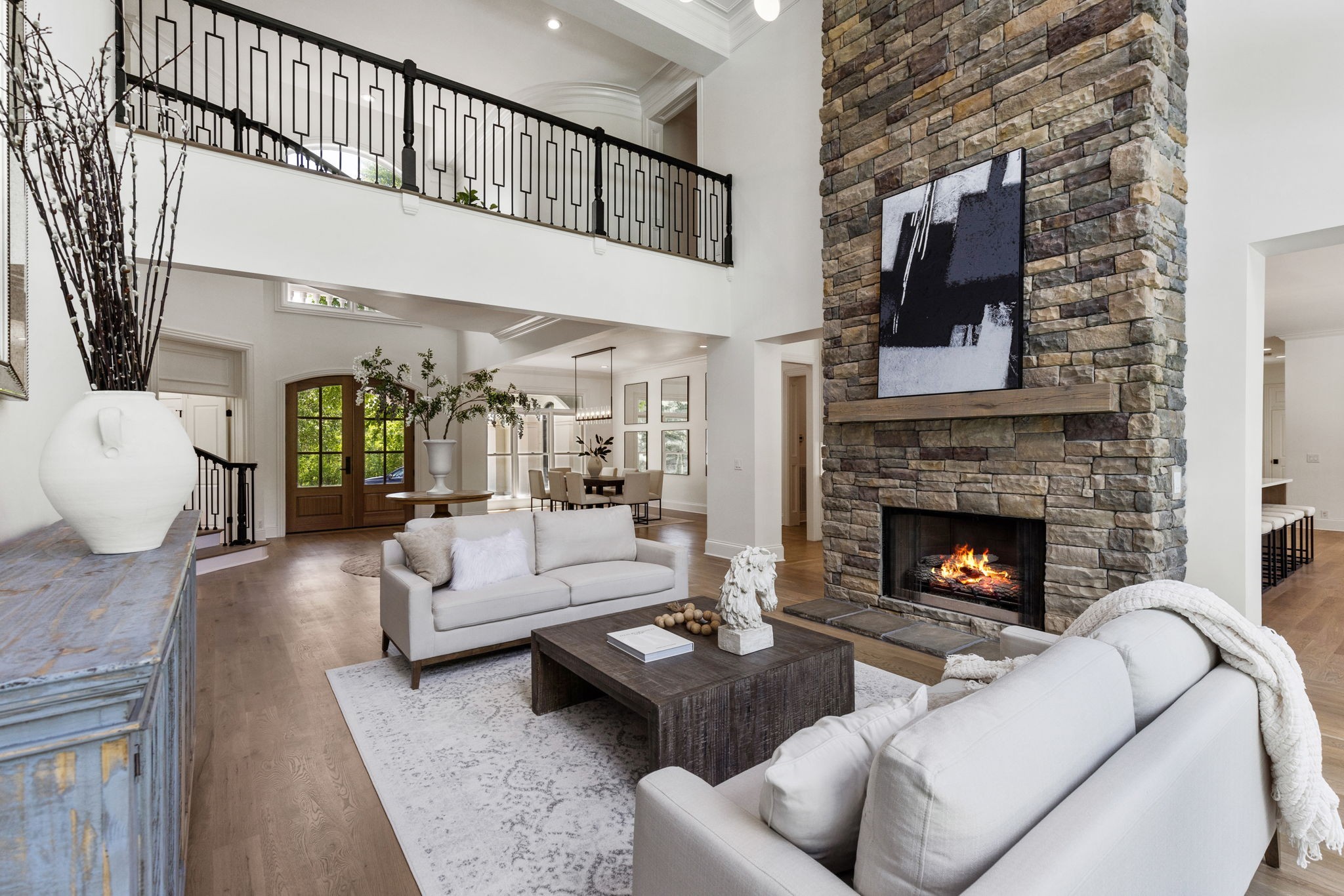 9050 Split Log Road Brentwood, TN 37027 - Photo 10 of 69 a living room with furniture and a fireplace
