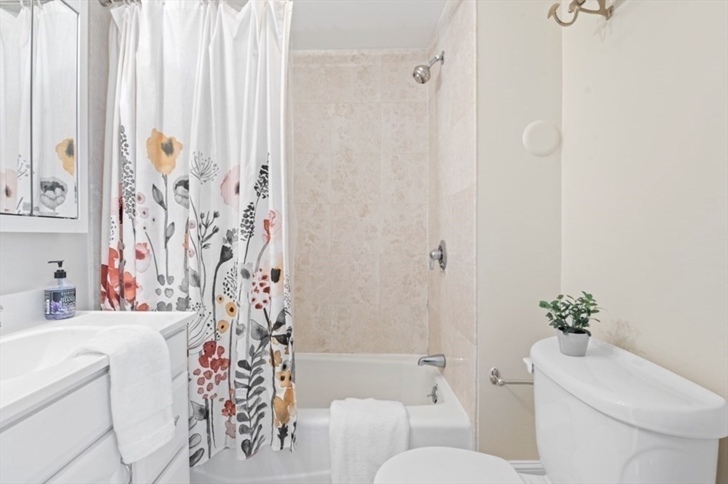 120 Brook Street, Unit 3 Brookline, MA 02445 - Photo 9 of 10 a bathroom with a toilet and a shower curtain