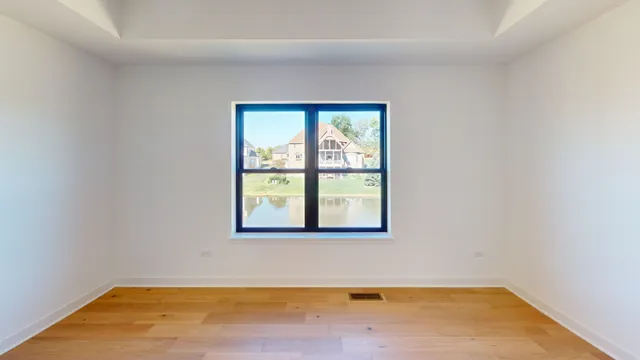 an empty room with a window