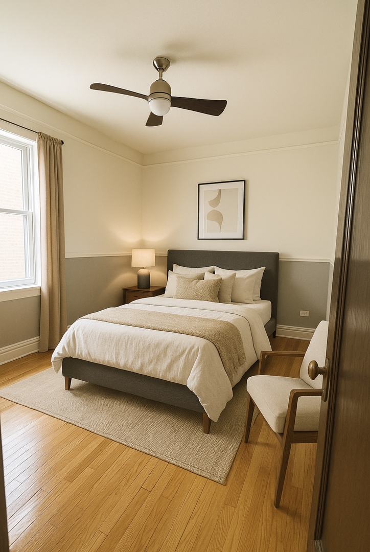 1620 Euclid Avenue, Unit 1 Berwyn, IL 60402 - Photo 7 of 10 a bedroom with a bed and window